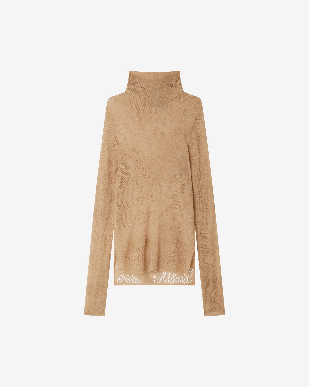 Pull col cheminée en alpaca pointelle – Beige - Pulls & gilets Mes Demoiselles - Image 6