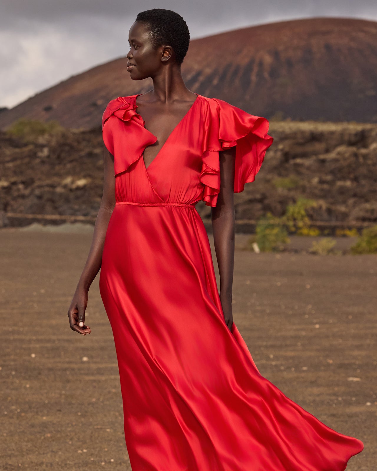 Mes Demoiselles Cascais Long Viscose Dress - Red Mes Demoiselles Cascais Long Viscose Dress - Red