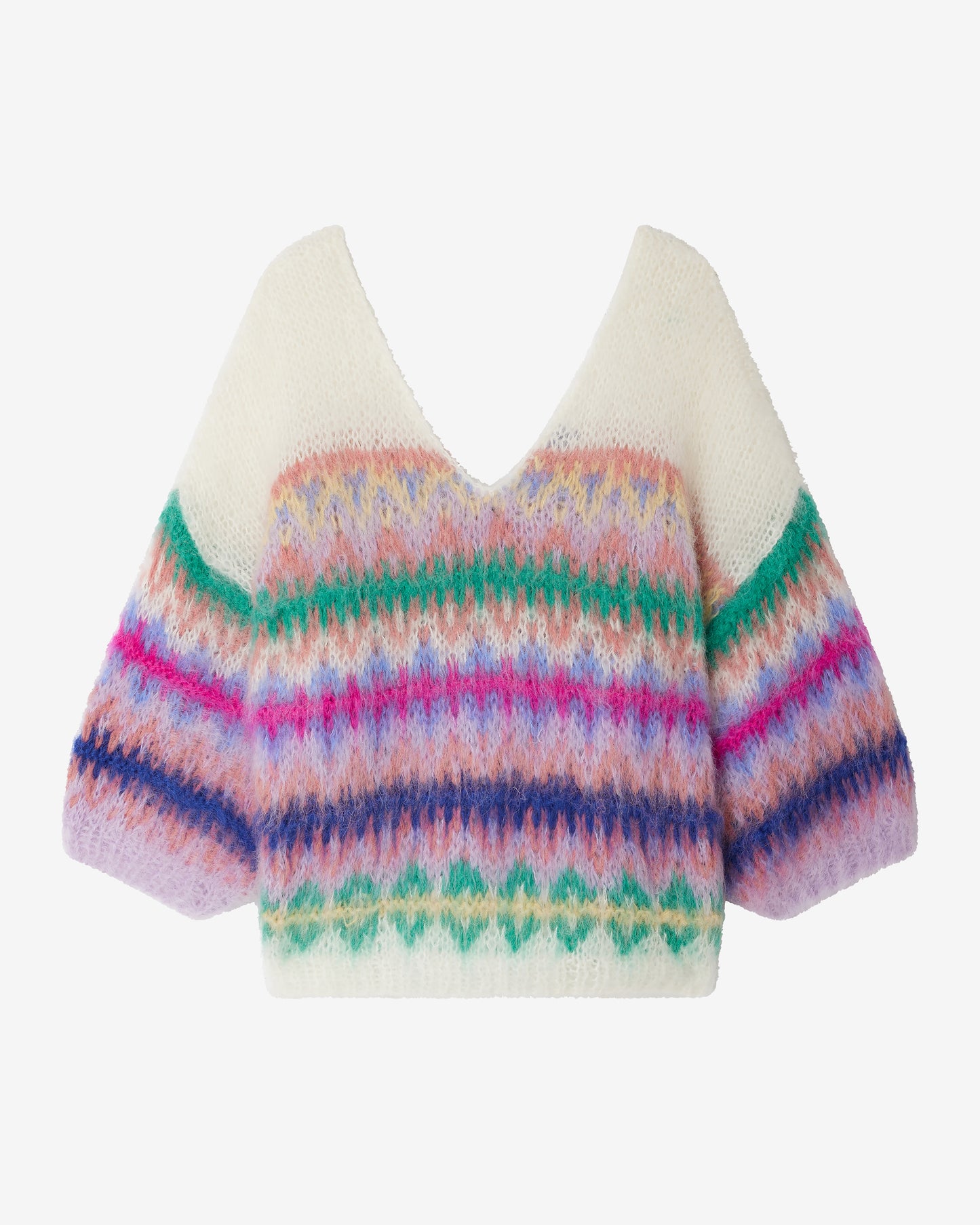 Pull court en mohair jacquard multicolore – Happy Pop - Pulls & gilets Mes Demoiselles