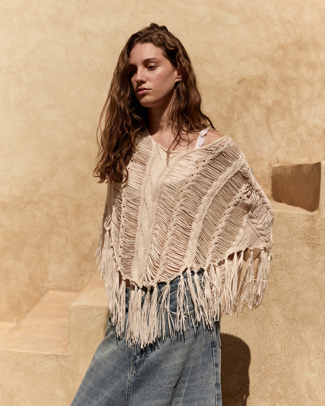 Graci Poncho - Ivory - Image 3