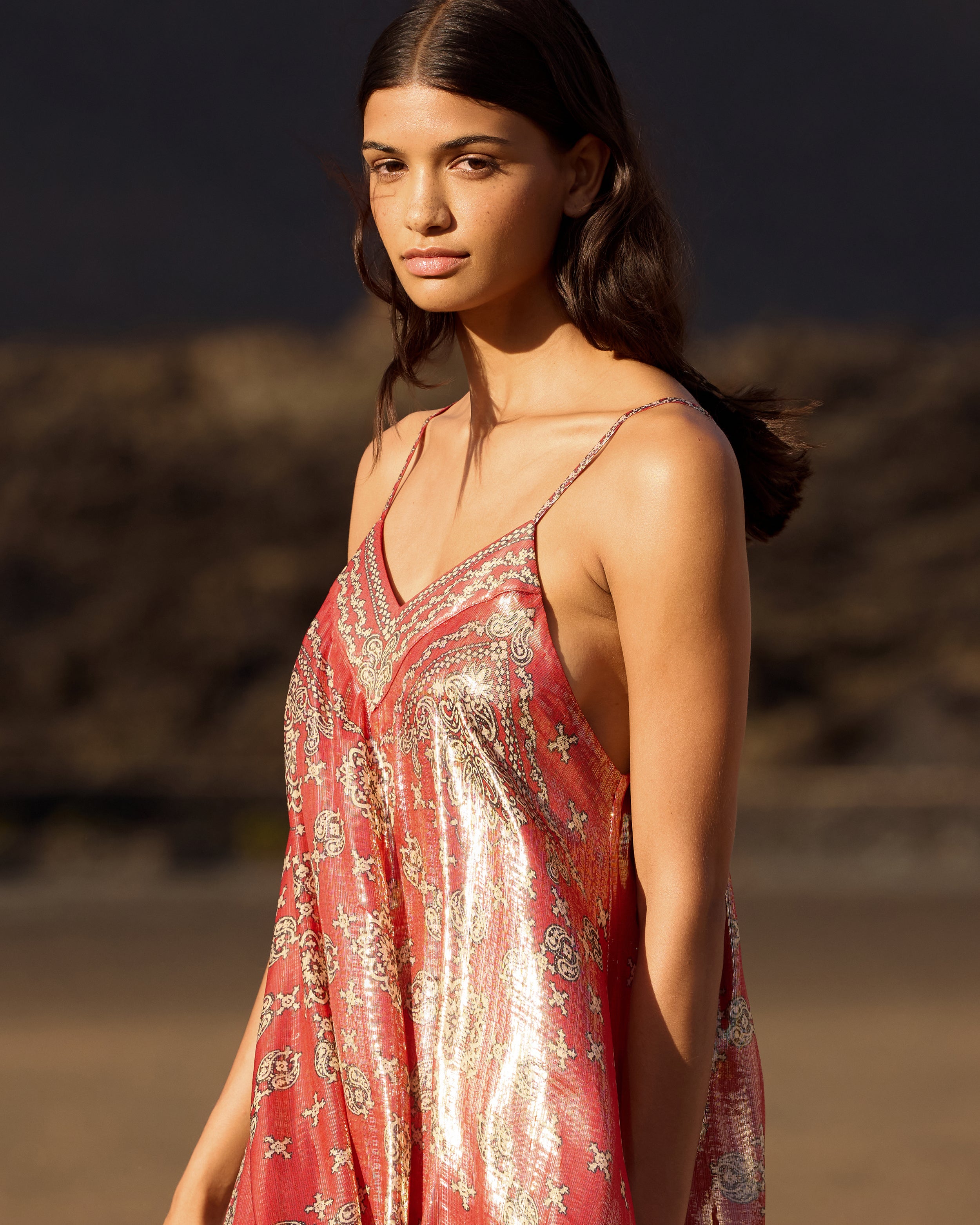 Mes Demoiselles... メドモアゼル　ロングキャミワンピース Grim Red Dress | Mes Demoiselles – Mes Demoiselles Paris