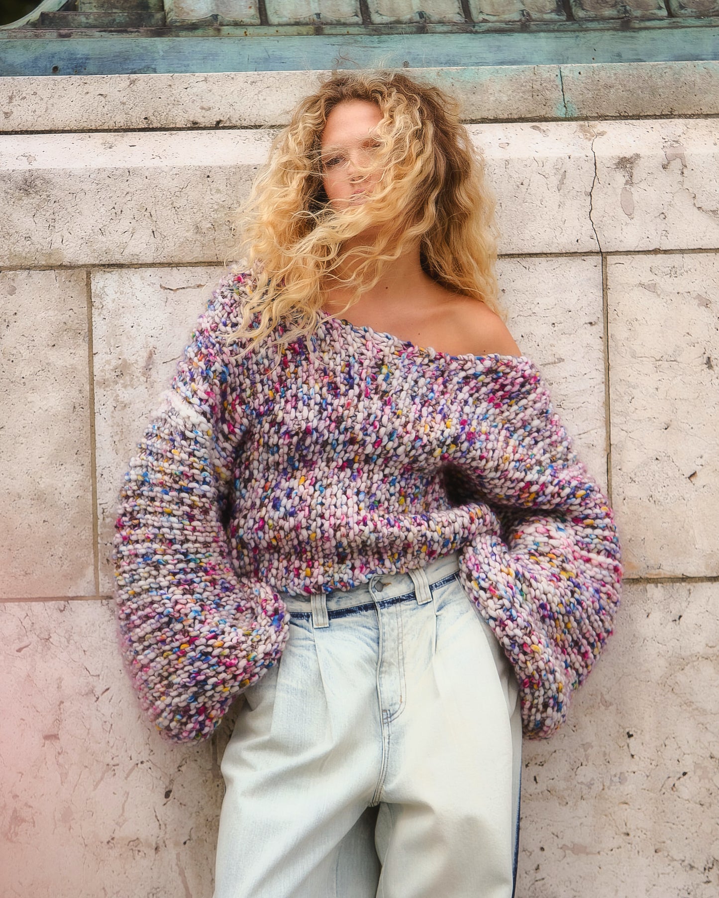 Stamp Sweater -  Pink