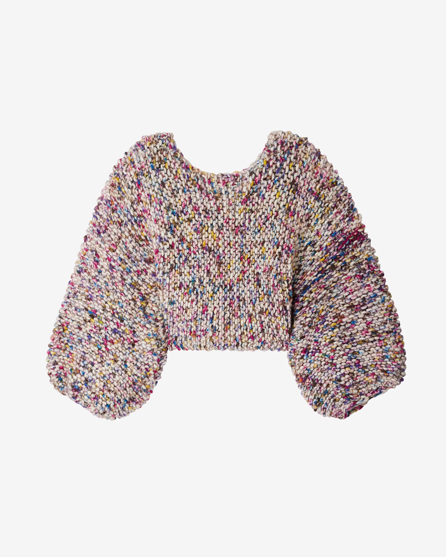 Pull court en grosse maille tricotée main – Multicolore - Pulls & gilets Mes Demoiselles
