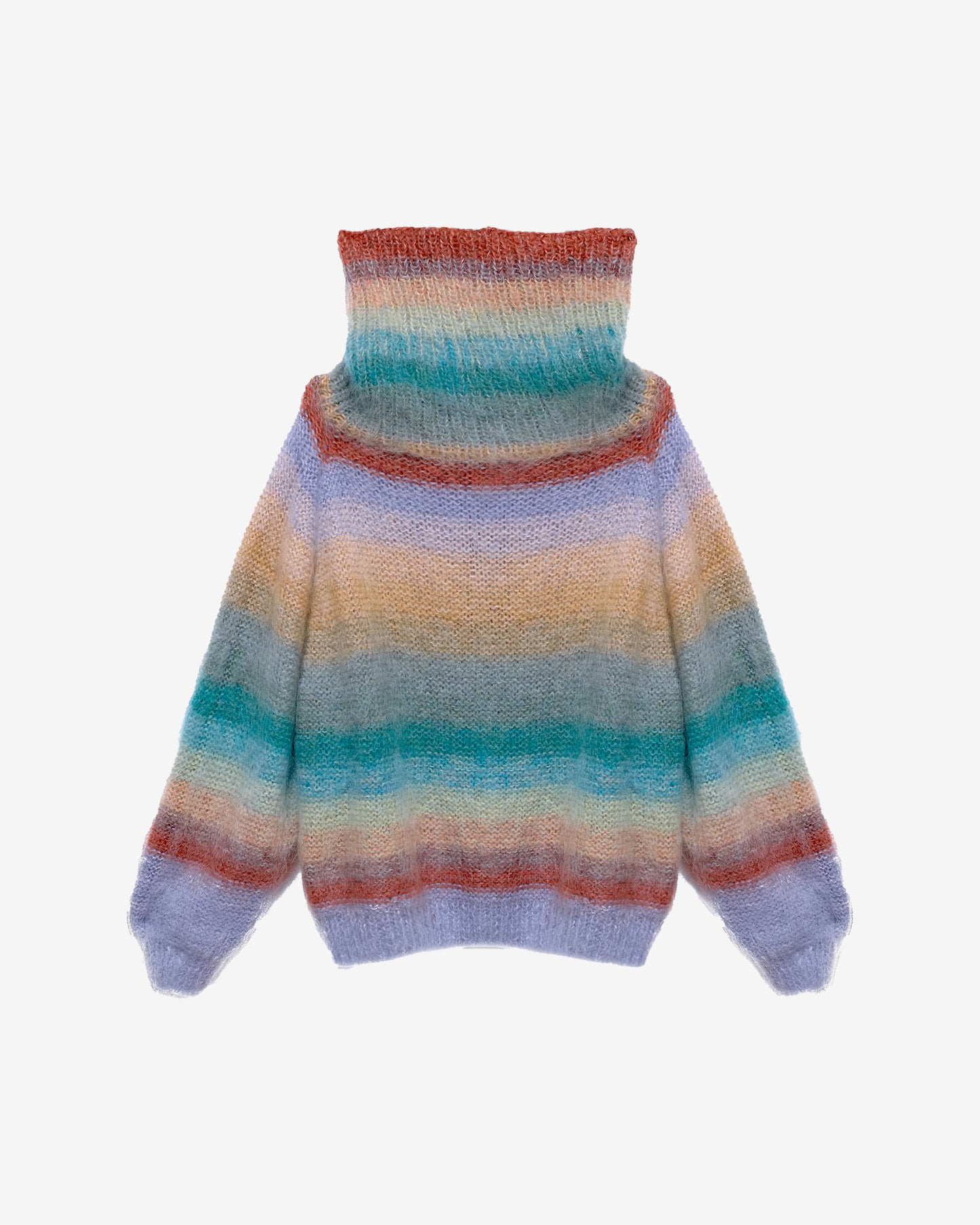 Pull oversize en mohair brossé – Dégradé bleu vert - Pulls & gilets Mes Demoiselles