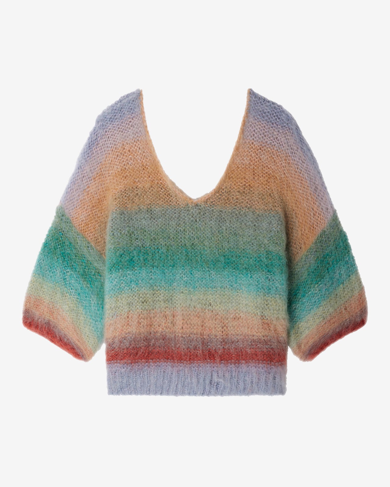 Pull court en mohair brossé – Dégradé bleu vert - Pulls & gilets Mes Demoiselles - Image 7