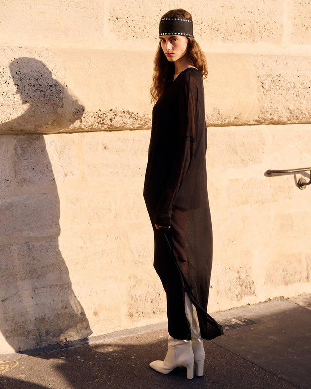 Robe Alb - Noir - Image 3