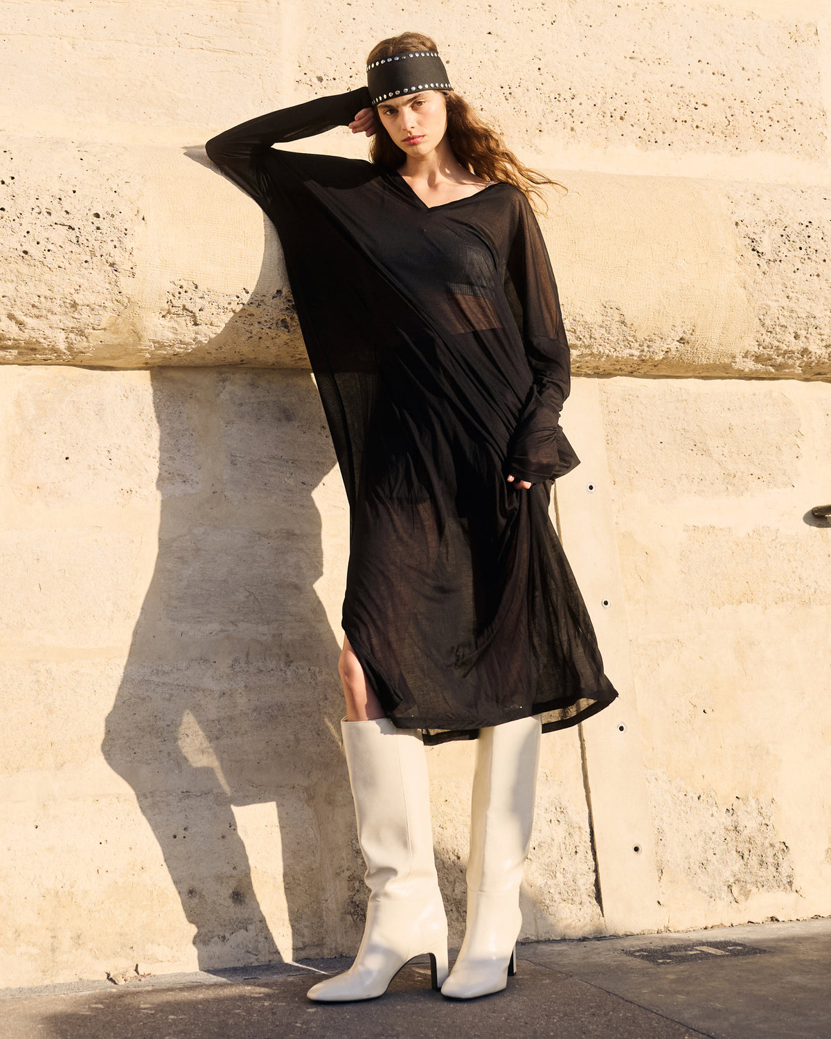 Robe Alb - Noir - Image 5