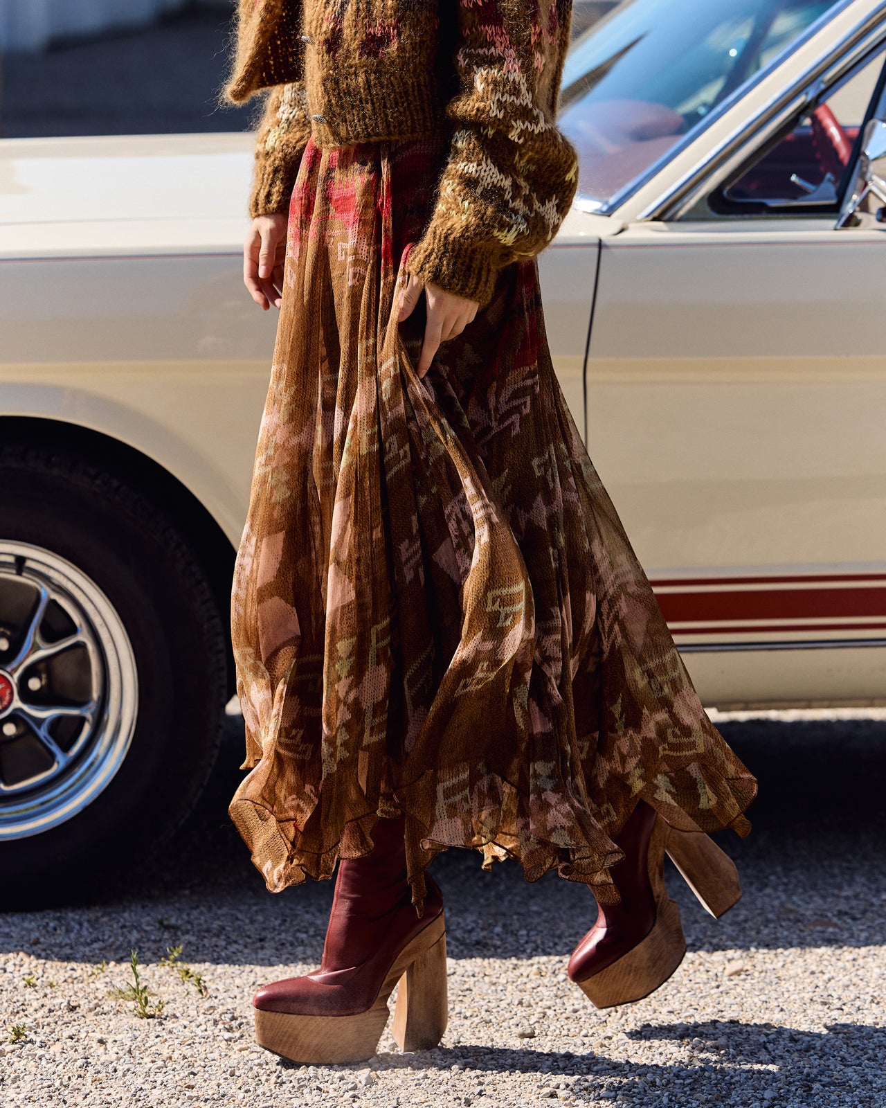 Alma Skirt - Brown - Image 2
