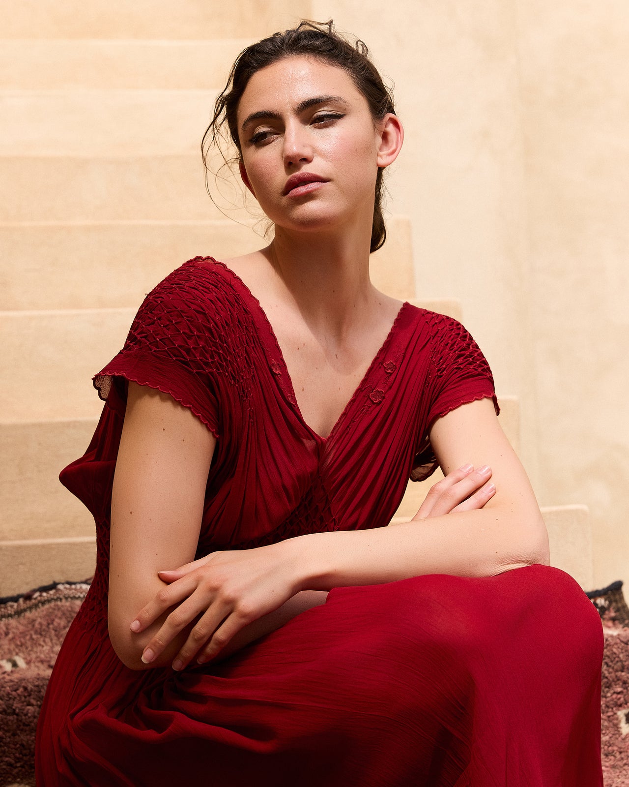 Emira Dress - Red - Image 2