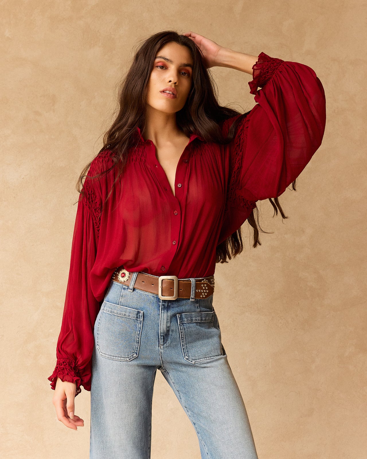 Blouse Esmeralda - Rouge - Image 4