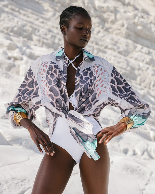 Chemise Buli  Turquoise | Mes Demoiselles Paris - Image 3