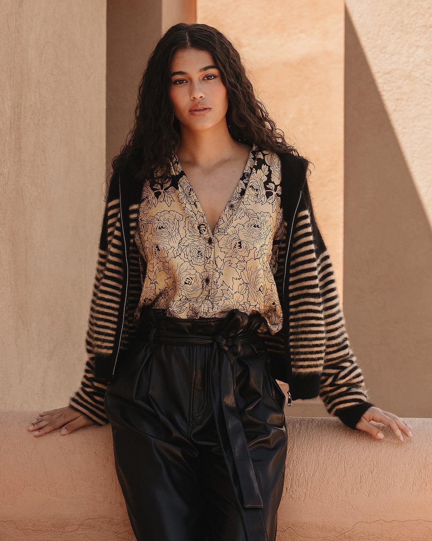 Chemise Rose folia  Noir | Mes Demoiselles Paris
