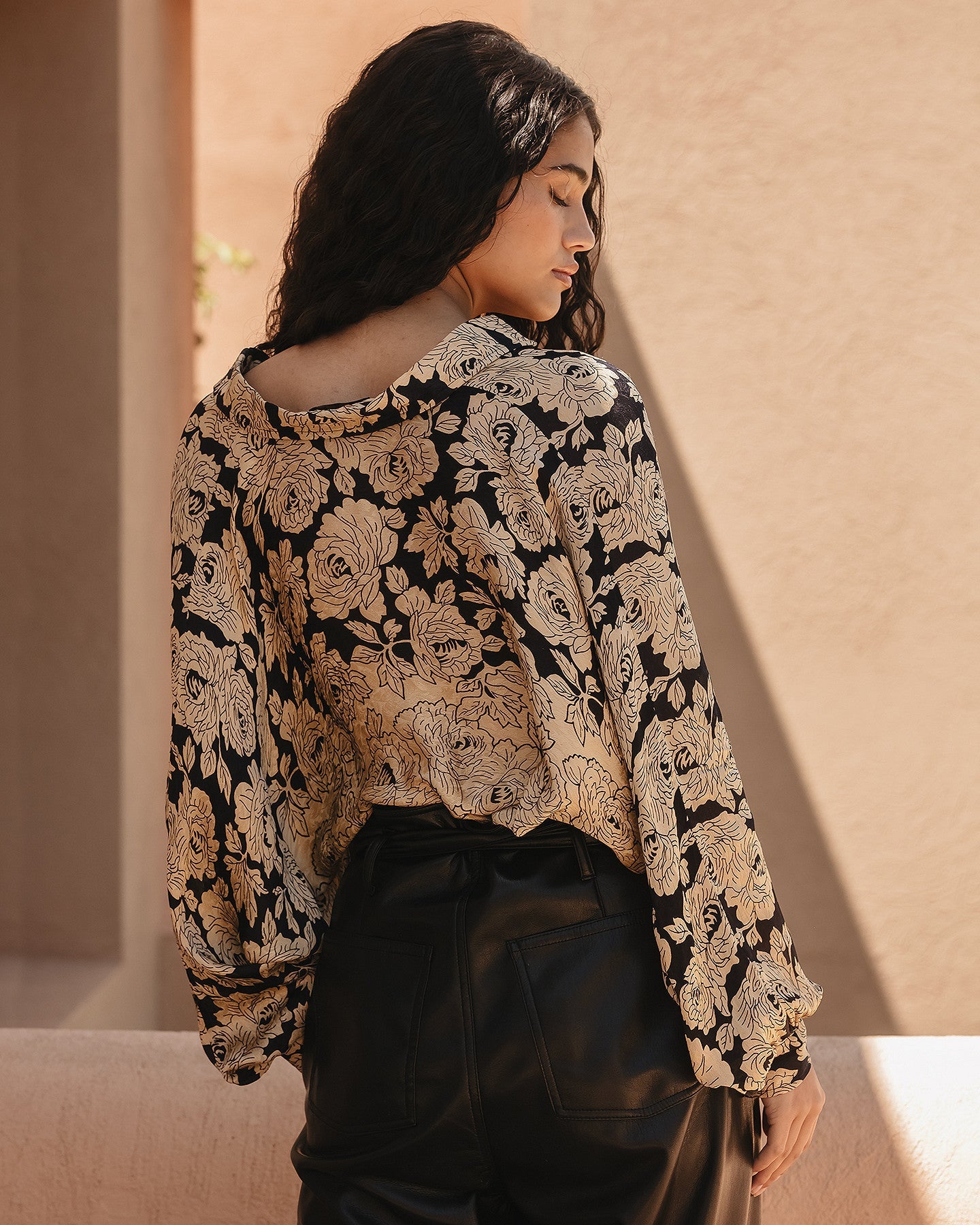 Chemise Rose folia  Noir | Mes Demoiselles Paris