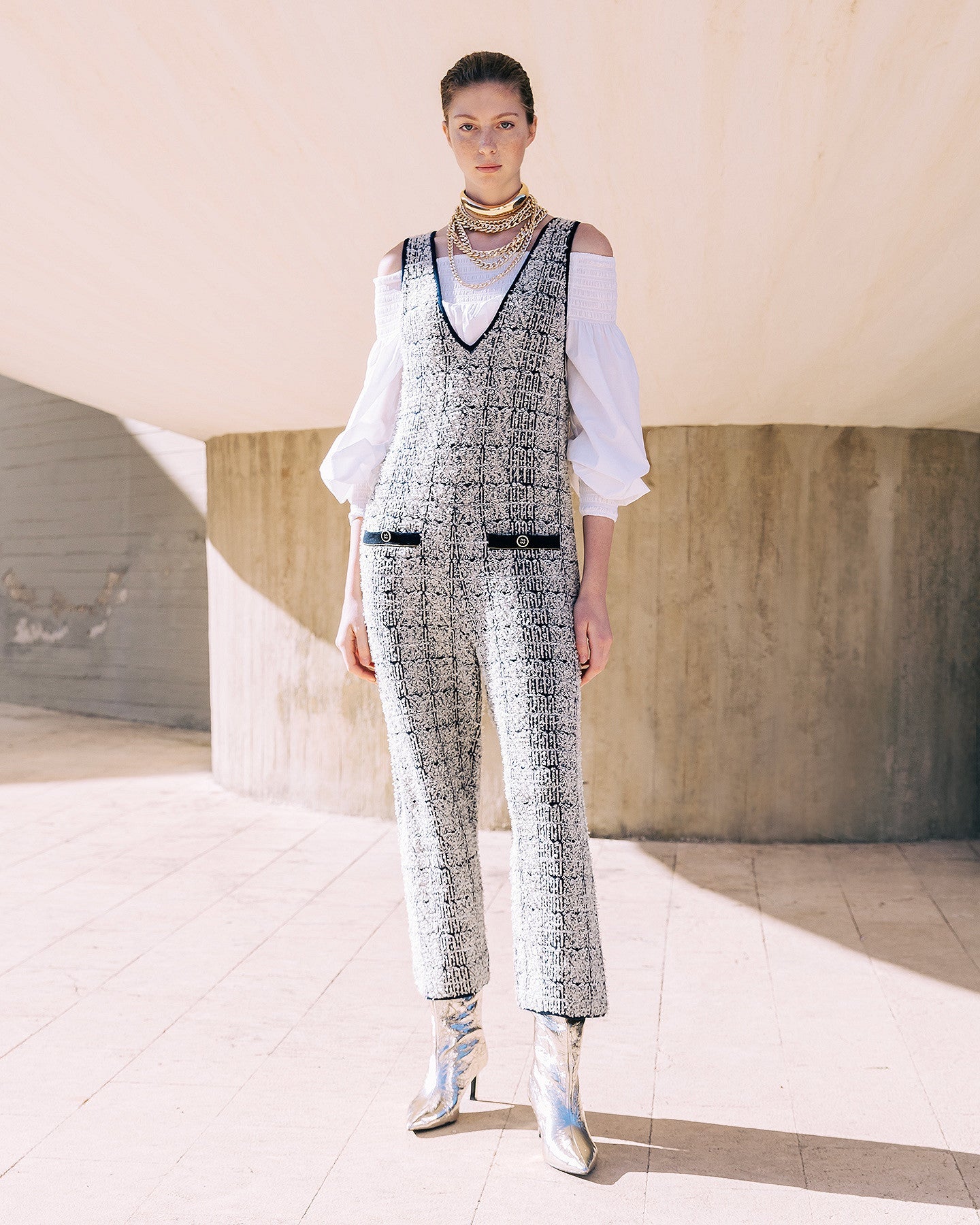 Combinaison Caho  Navy / Ecru | Mes Demoiselles Paris