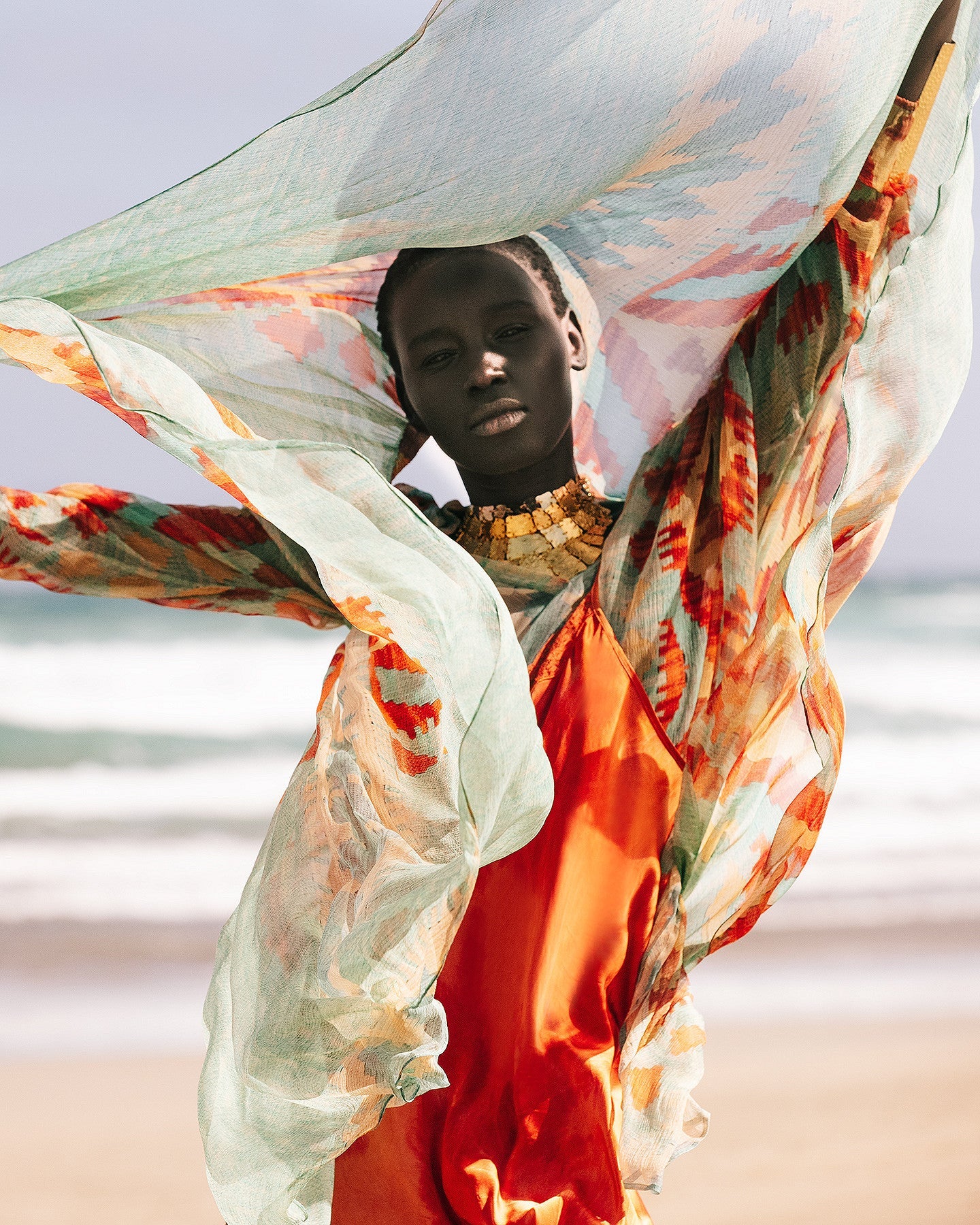 Carré de soie imprimé style tapis boho chic (90x90cm) - Accessoires Mes Demoiselles