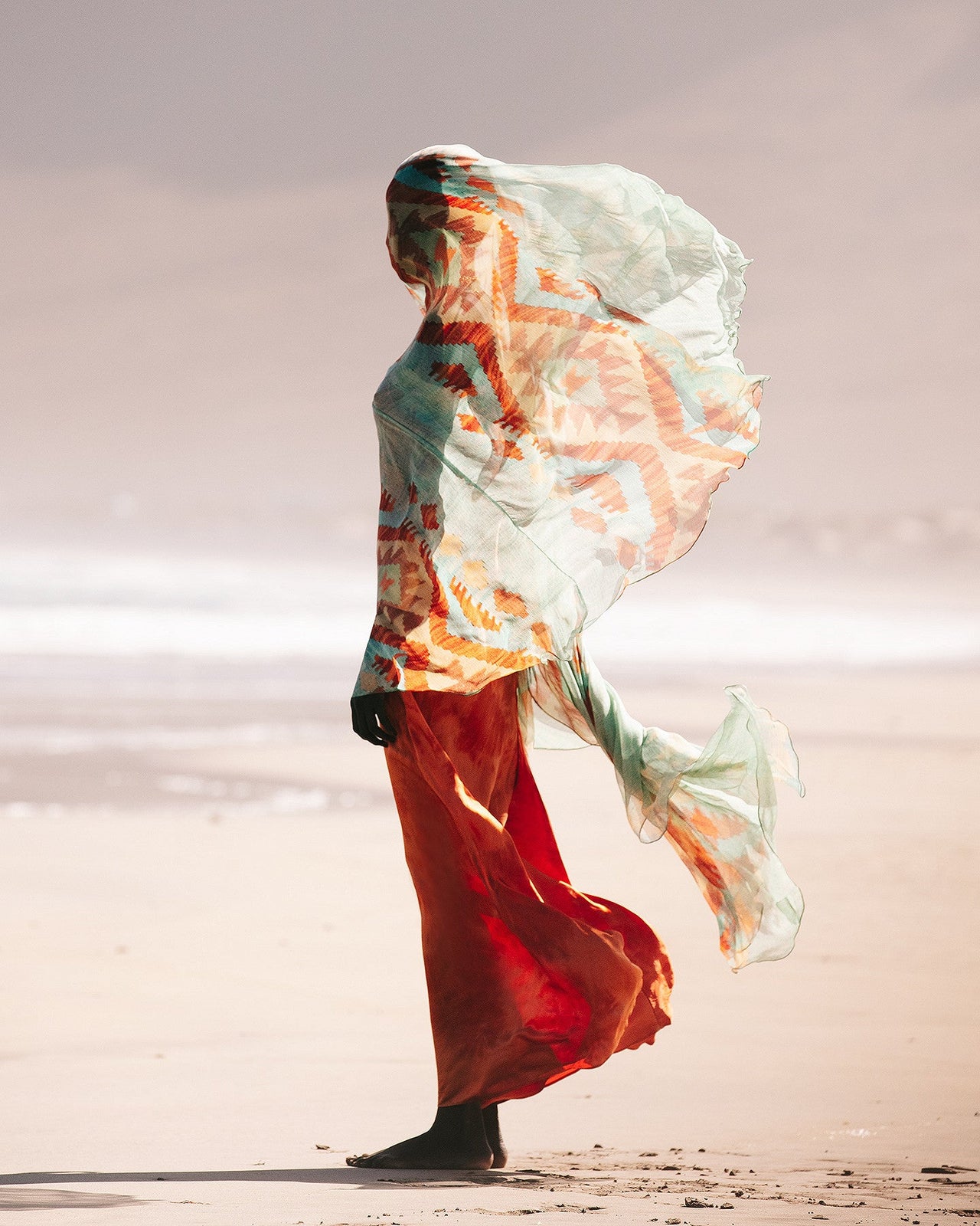 Écharpe Topaze  Bleu / Orange | Mes Demoiselles Paris - Image 3