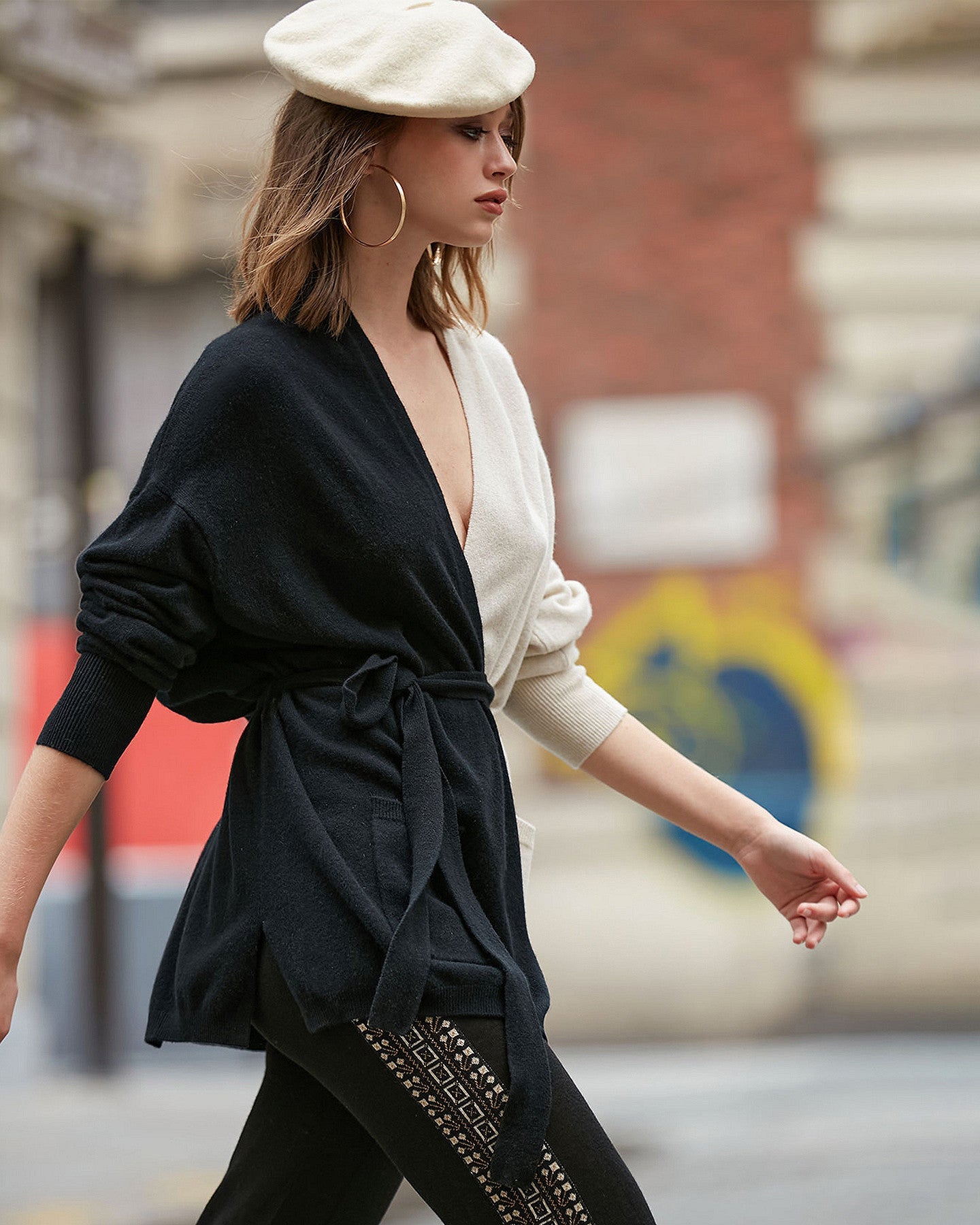 Gilet Montana  Noir écru | Mes Demoiselles Paris