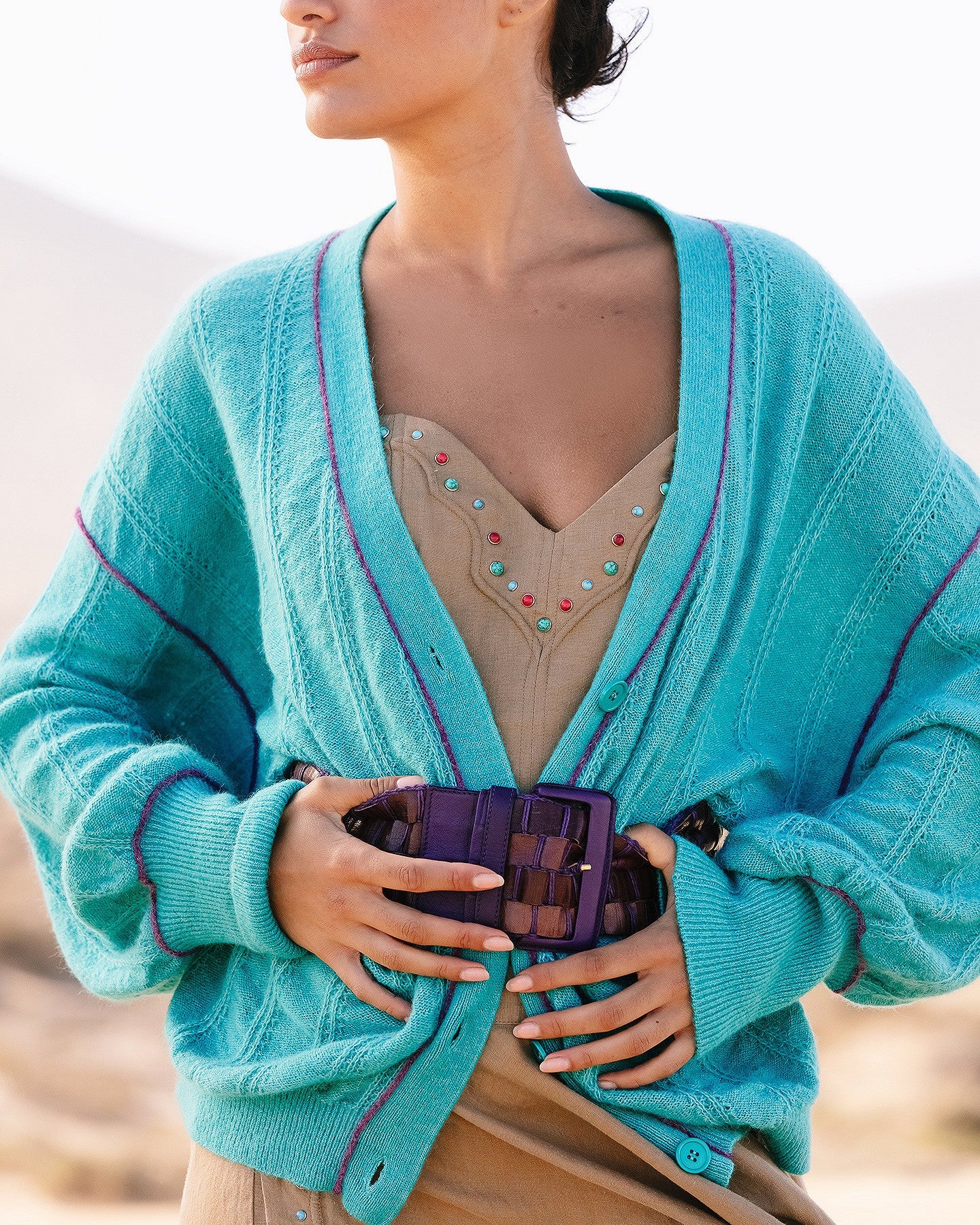 Gilet Taki  Turquoise | Mes Demoiselles Paris