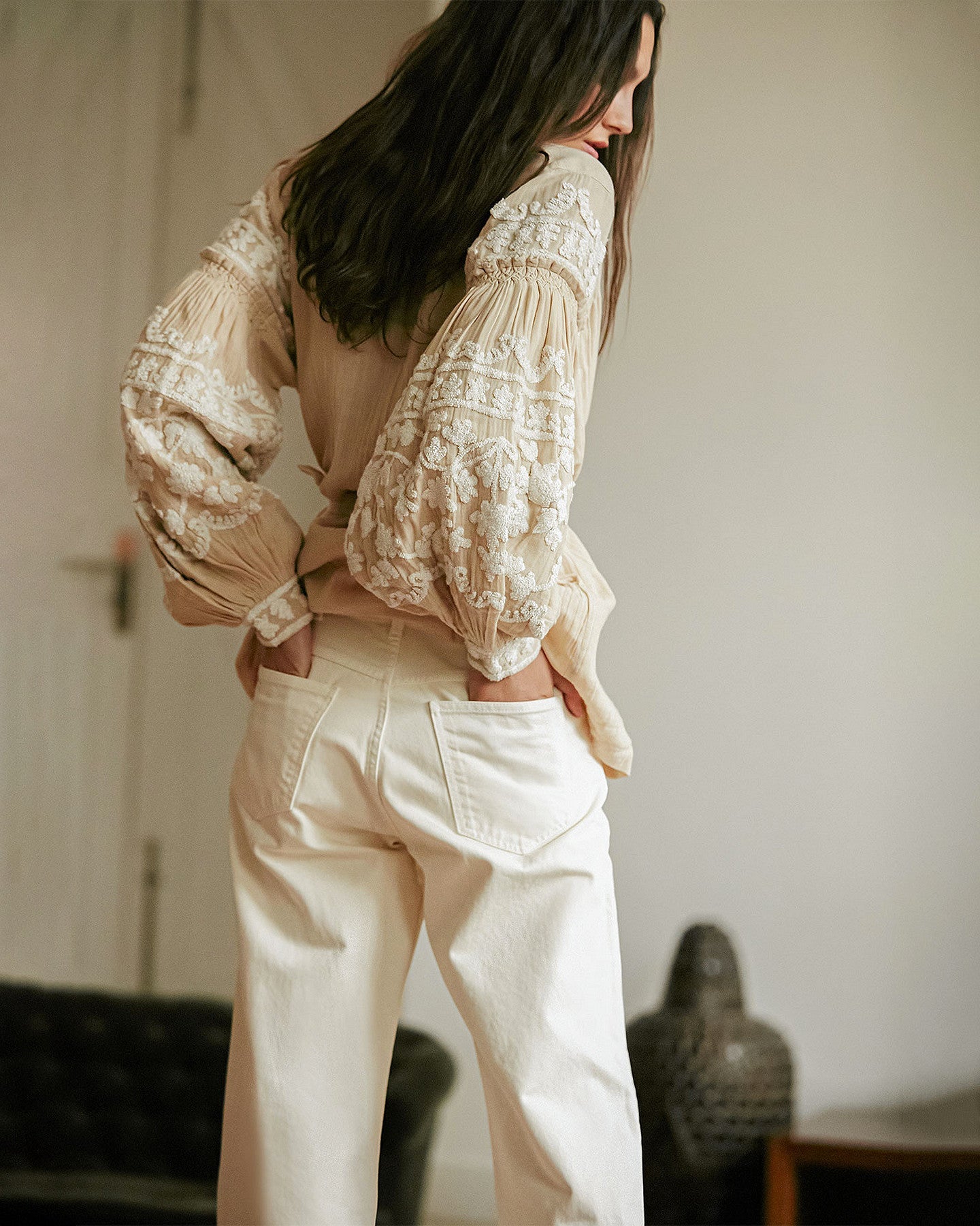 Jeans Mustang  Ecru | Mes Demoiselles Paris