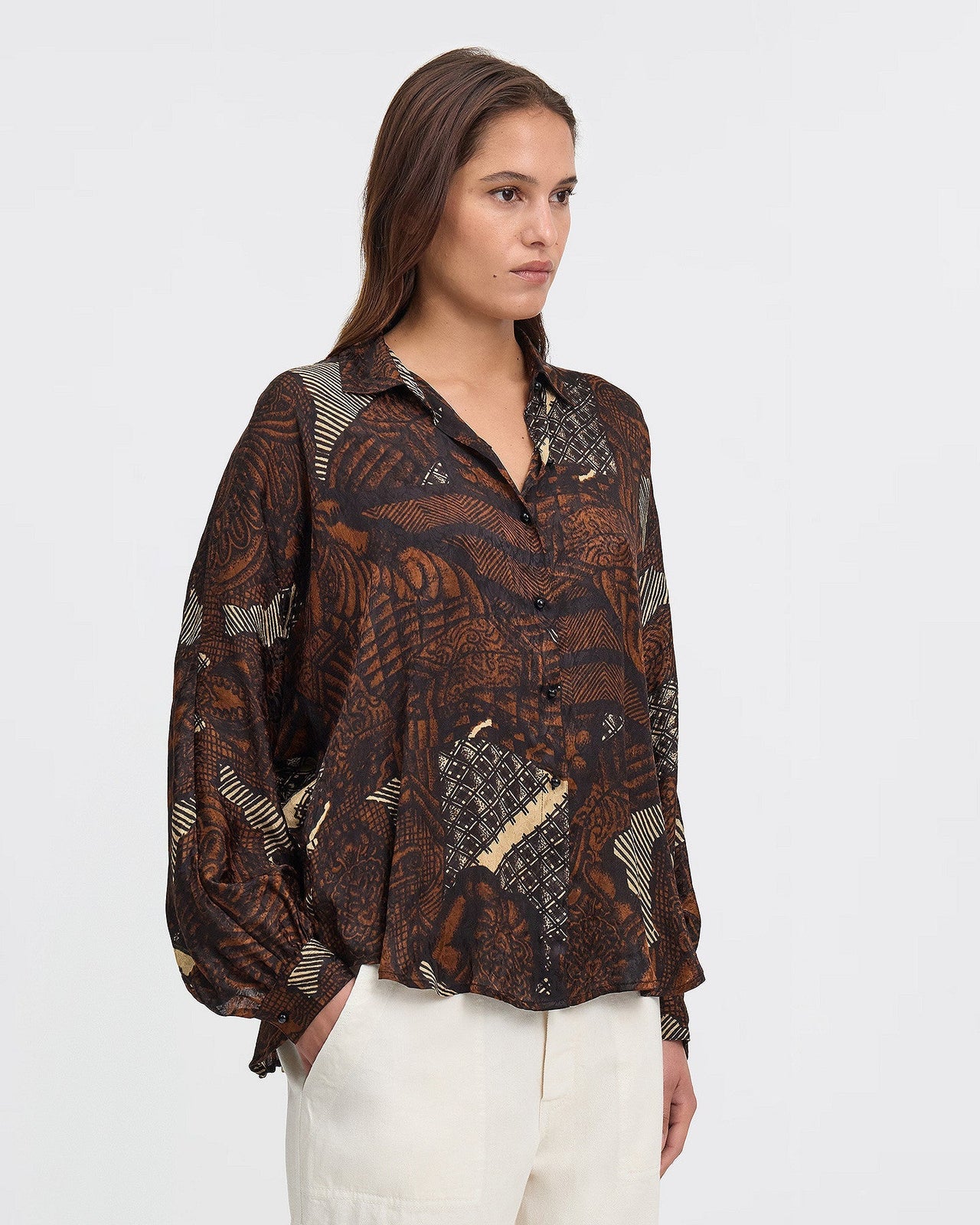 LA CHEMISE ABYSS IMPRIMÉ MARRON | MES DEMOISELLES PARIS - Image 3
