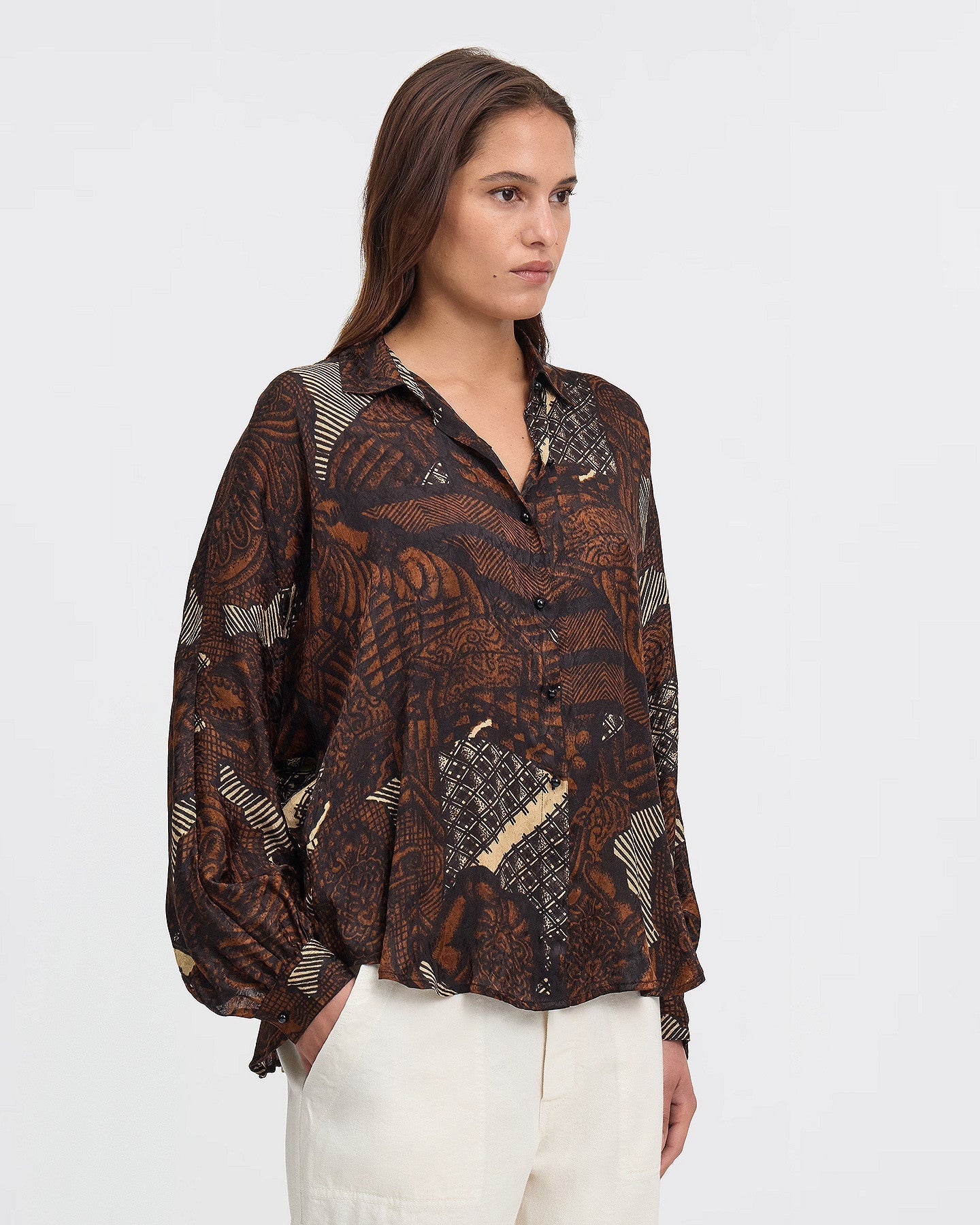 LA CHEMISE ABYSS IMPRIMÉ MARRON | MES DEMOISELLES PARIS