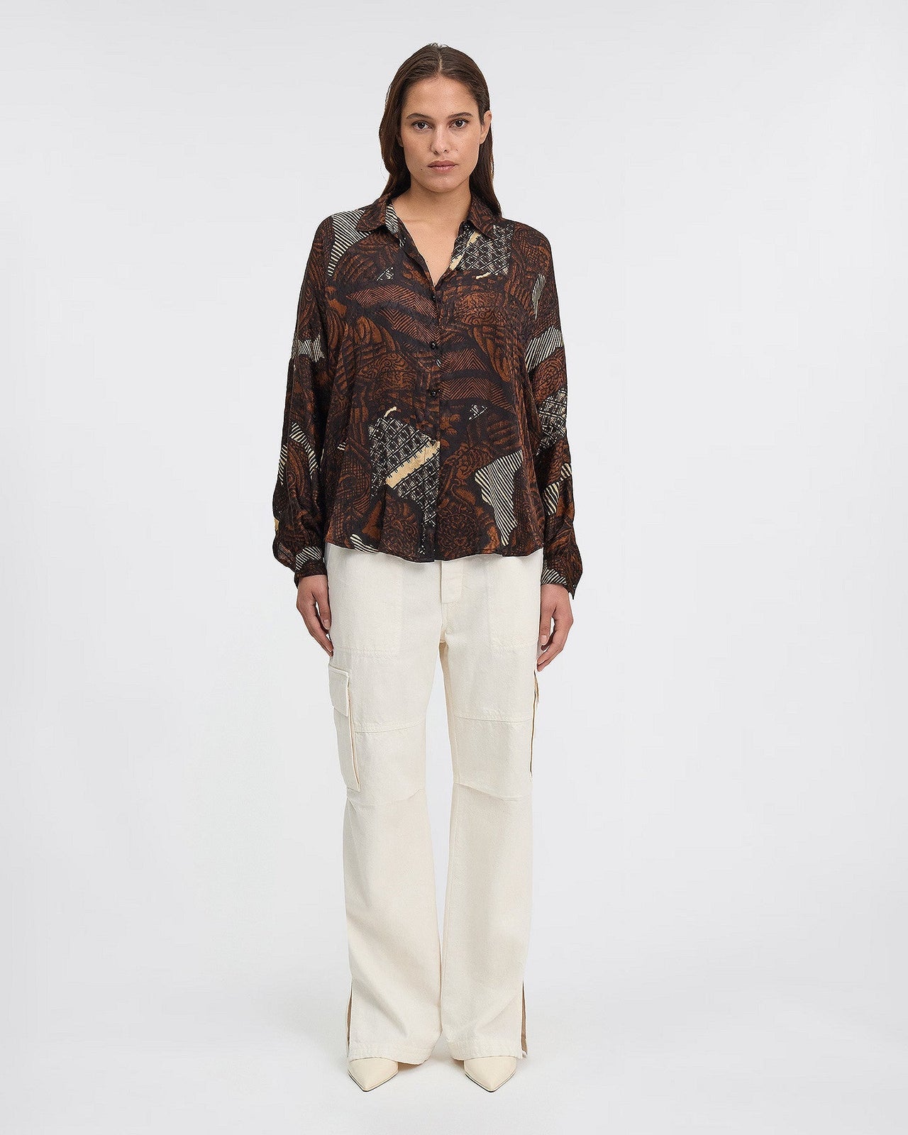 LA CHEMISE ABYSS IMPRIMÉ MARRON | MES DEMOISELLES PARIS - Image 1
