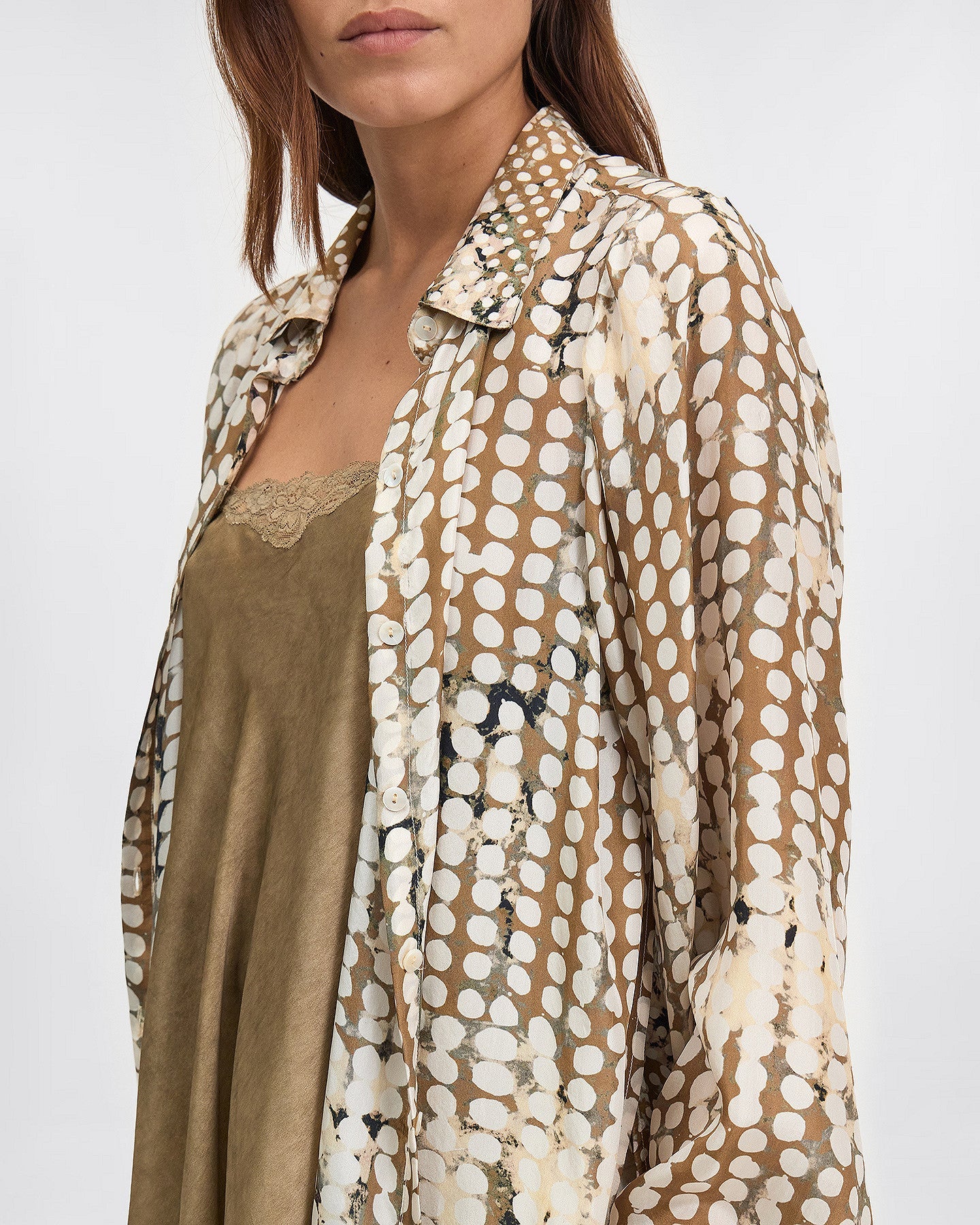 LA CHEMISE DINYA IMPRIMÉ NOIR BEIGE | MES DEMOISELLES PARIS
