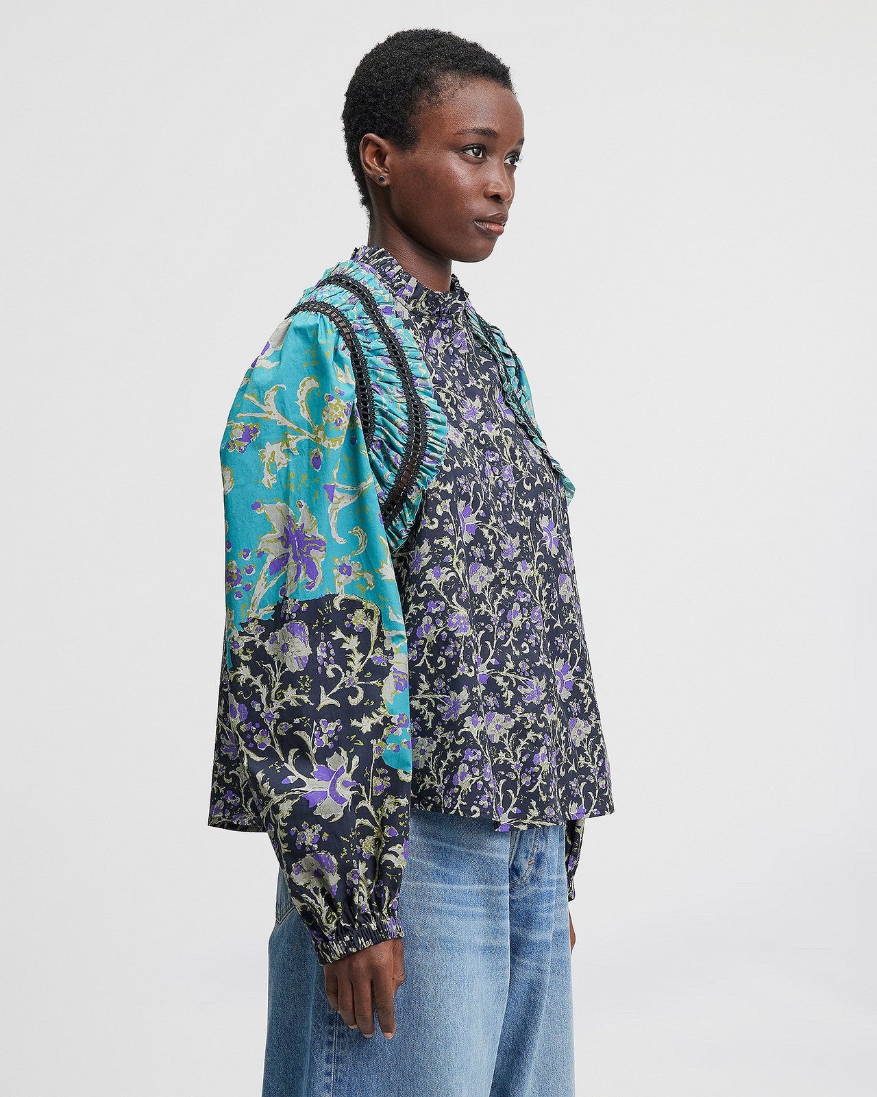 LA CHEMISE POM TURQUOISE NOIR | MES DEMOISELLES PARIS - Image 3