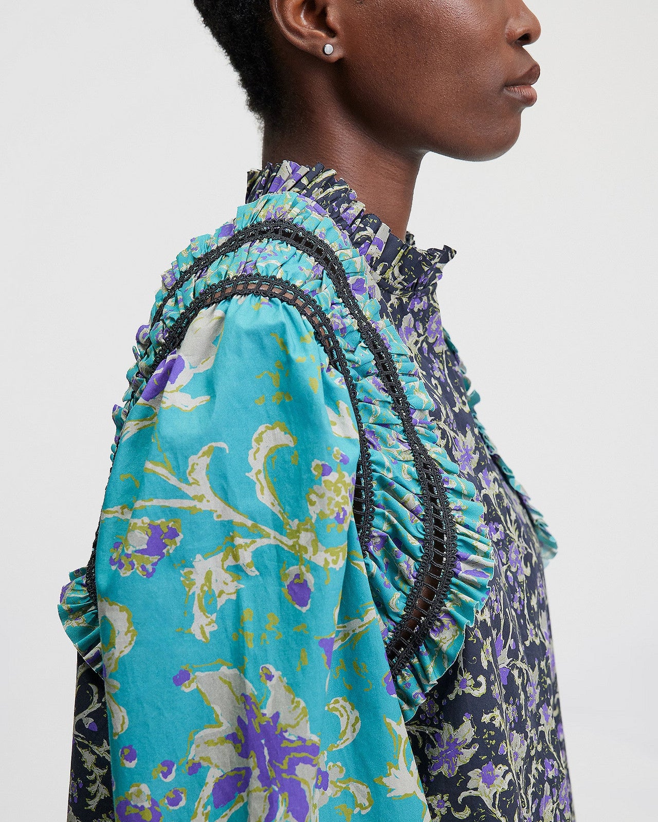 LA CHEMISE POM TURQUOISE NOIR | MES DEMOISELLES PARIS - Image 5