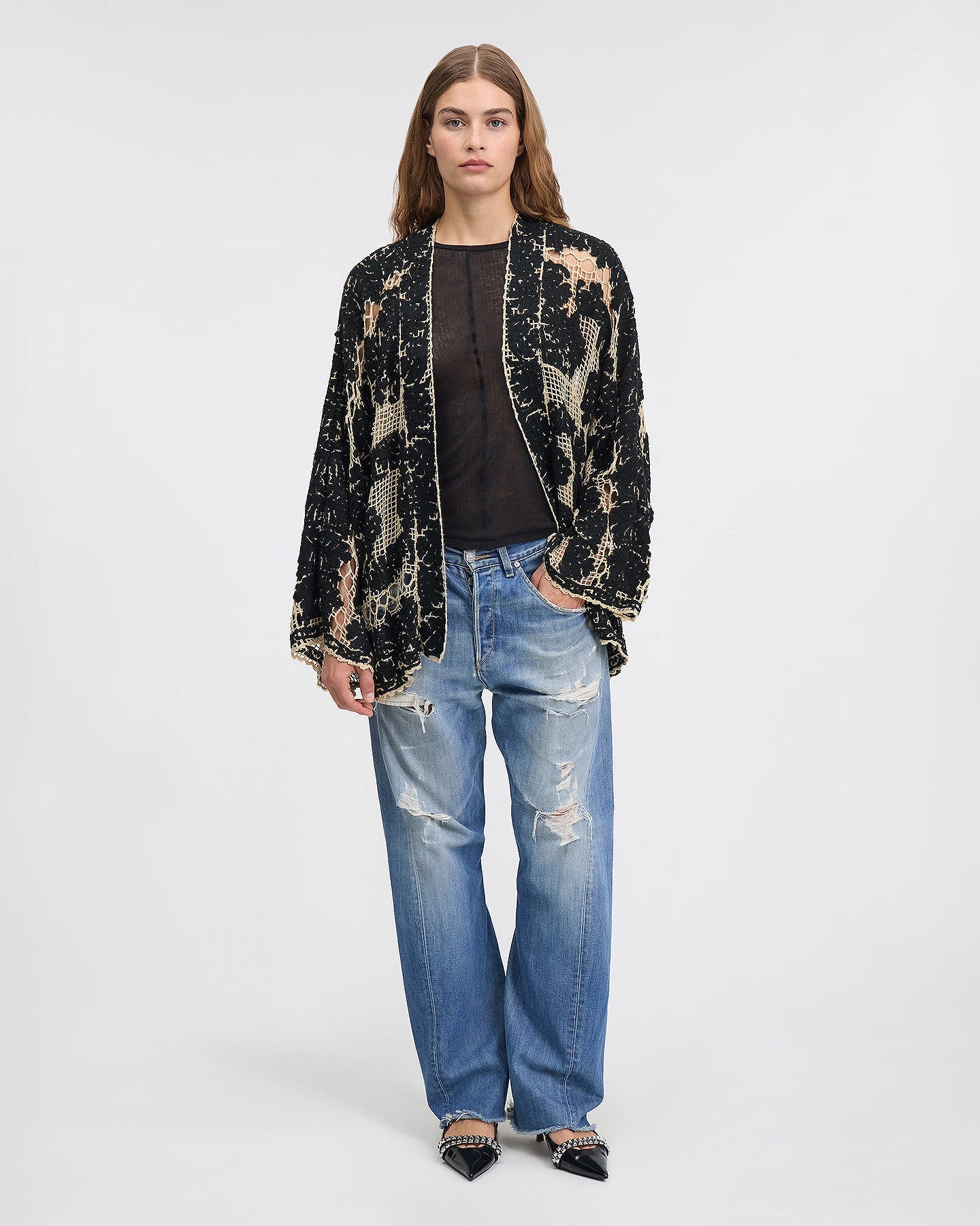 LA VESTE DRENNA CROCHET NOIR | MES DEMOISELLES PARIS