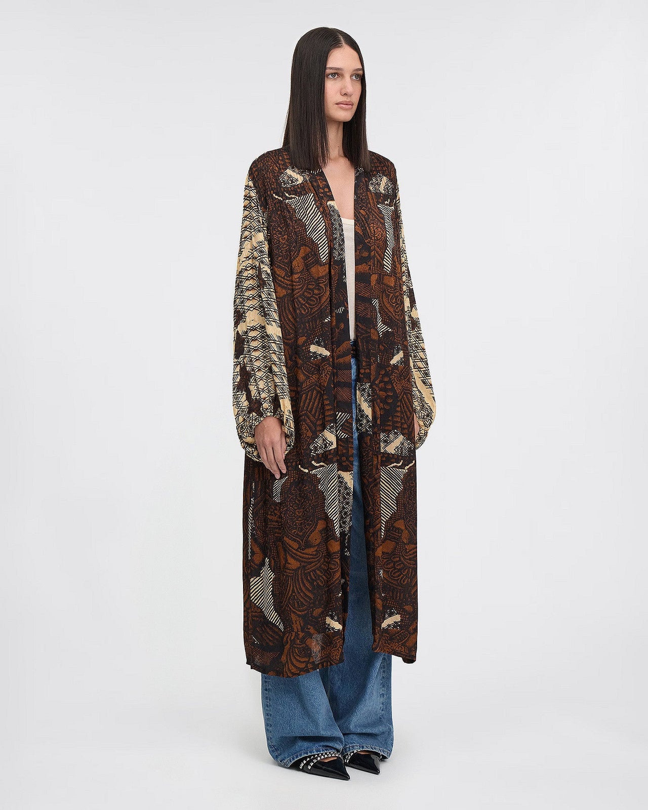 LE KIMONO ANTHRA IMPRIMÉ MARRON | MES DEMOISELLES PARIS - Image 3