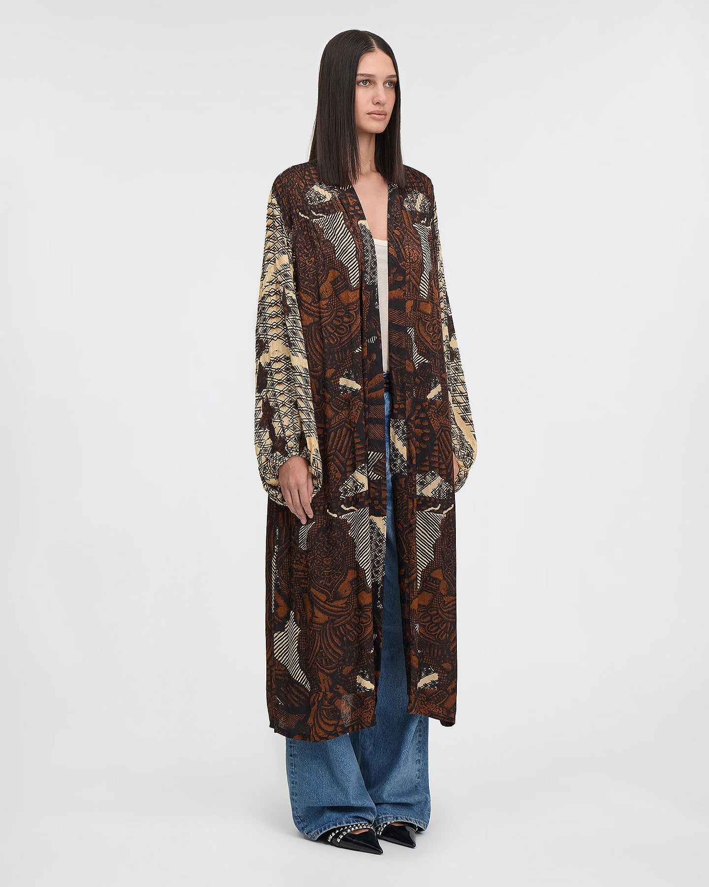 LE KIMONO ANTHRA IMPRIMÉ MARRON | MES DEMOISELLES PARIS