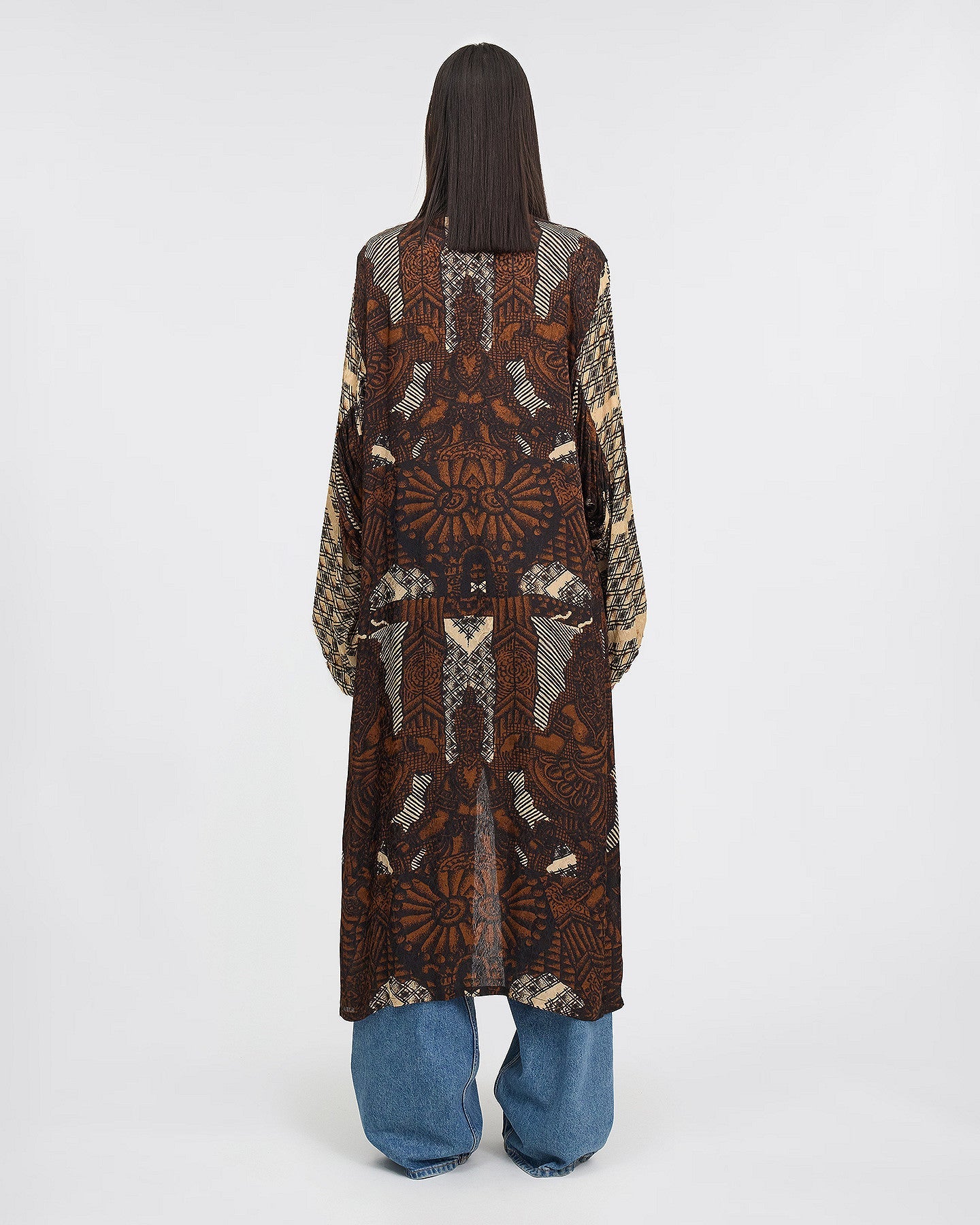 LE KIMONO ANTHRA IMPRIMÉ MARRON | MES DEMOISELLES PARIS