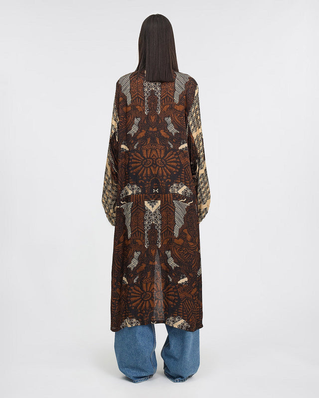 LE KIMONO ANTHRA IMPRIMÉ MARRON | MES DEMOISELLES PARIS - Image 3