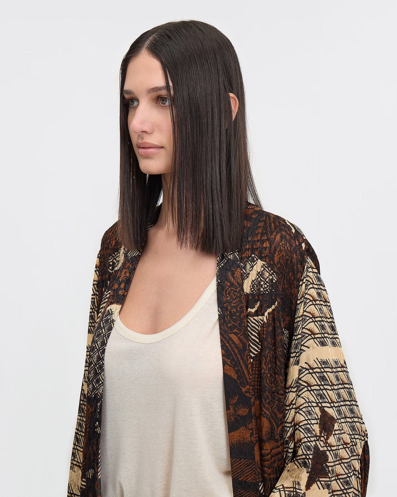 LE KIMONO ANTHRA IMPRIMÉ MARRON | MES DEMOISELLES PARIS - Image 5