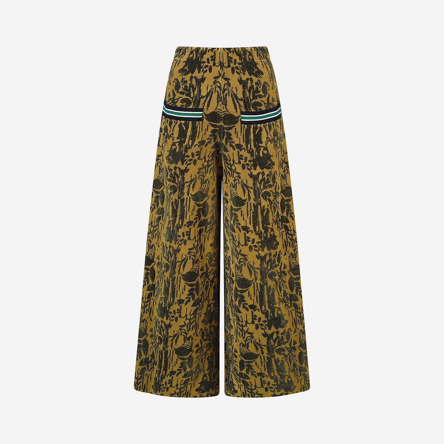 Pantalon Bandi - Kaki : Pantalon en jacquard de velours kaki Mes Demoiselles