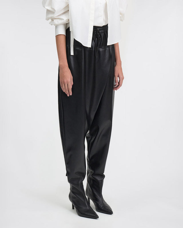 Pantalon croisé en faux - cuir noir - Pantalons & combinaisons Mes Demoiselles - Image 2