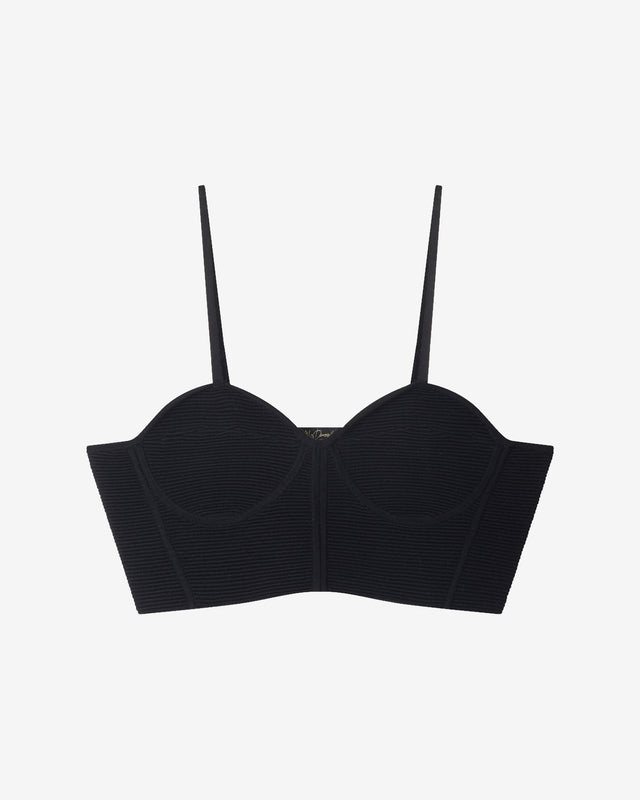 Top Blond - Noir : Brassière en maille stretch noire Mes Demoiselles - Dernière image