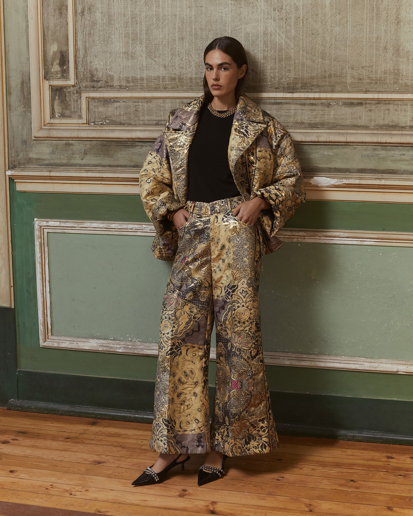 Jacket Brigitte - Gold Flowers