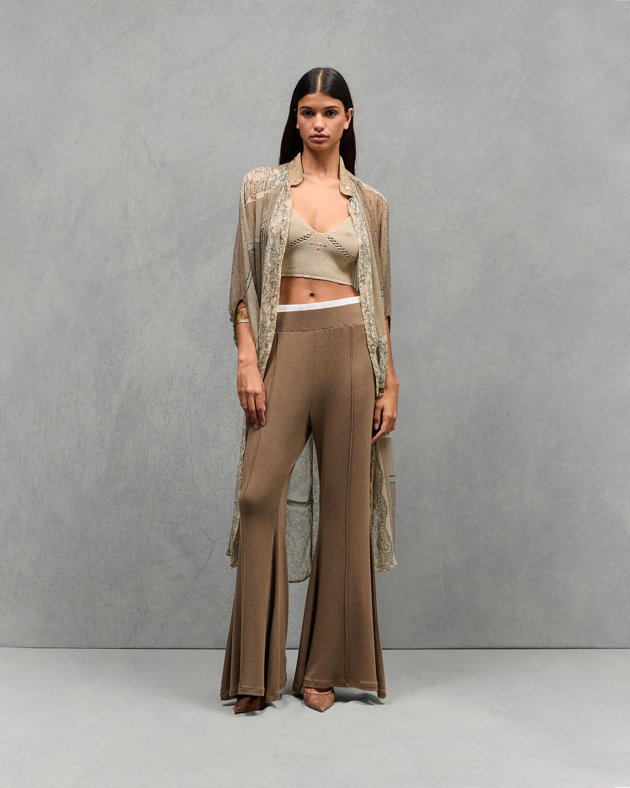 Pantalon stretch Ibyscus - Marron olive - Image 1