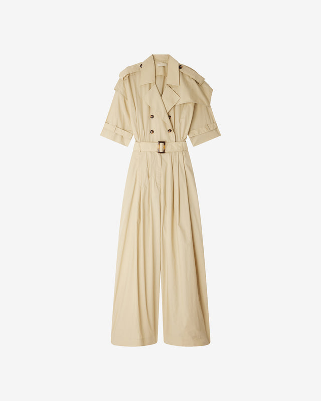 Combinaison Silvane - Beige : Combinaison pantalon beige inspirée du trench Mes Demoiselles - Dernière image