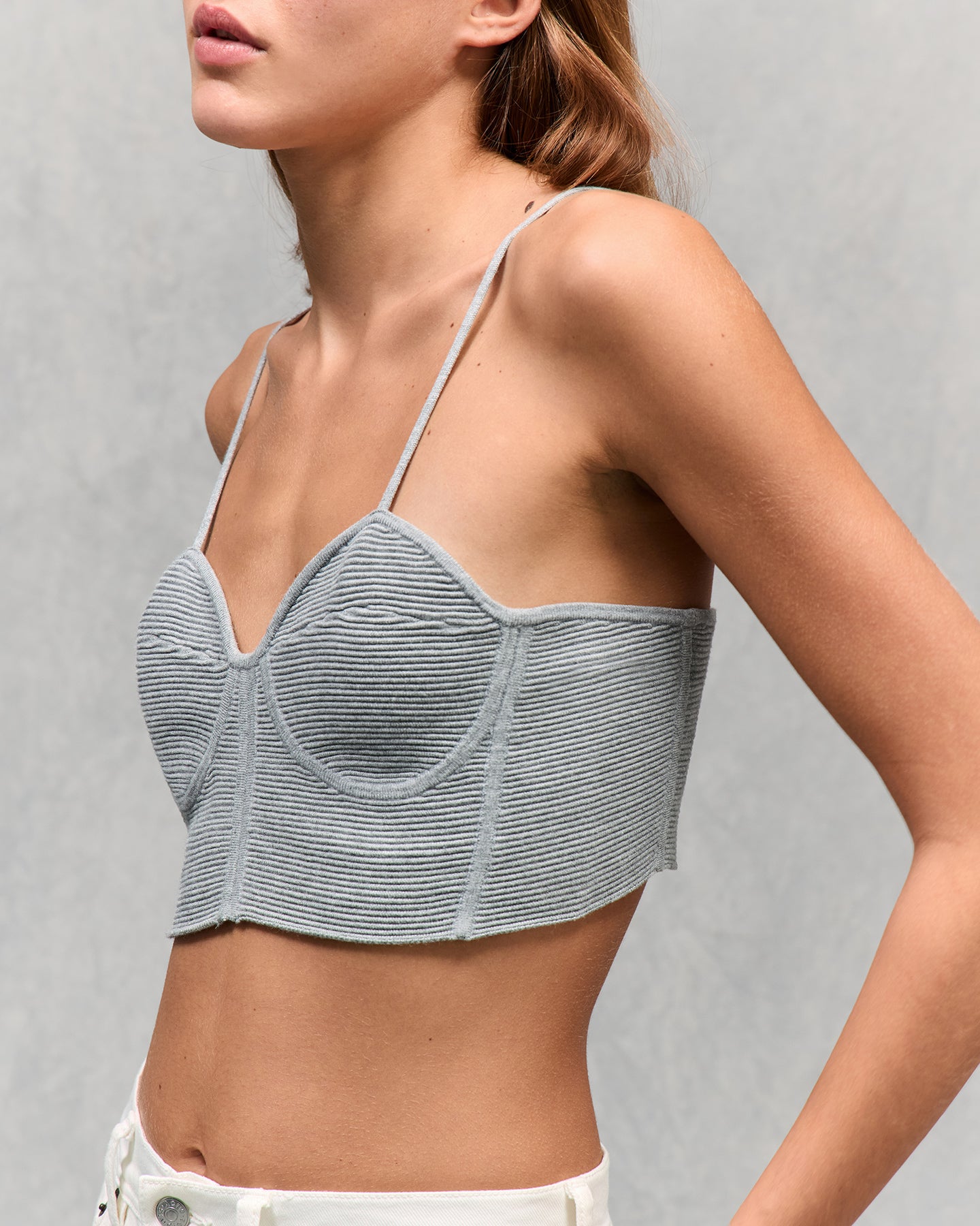 Top en maille Blond - Gris