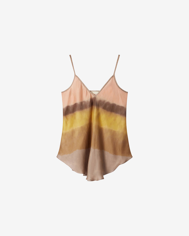 Top Mussa - Nude : Top à fines bretelles tye&dye jaune et rose Mes Demoiselles - Dernière image