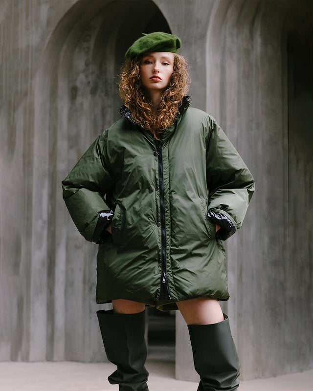 Manteau Willy  Noir / Kaki | Mes Demoiselles Paris - Image 3