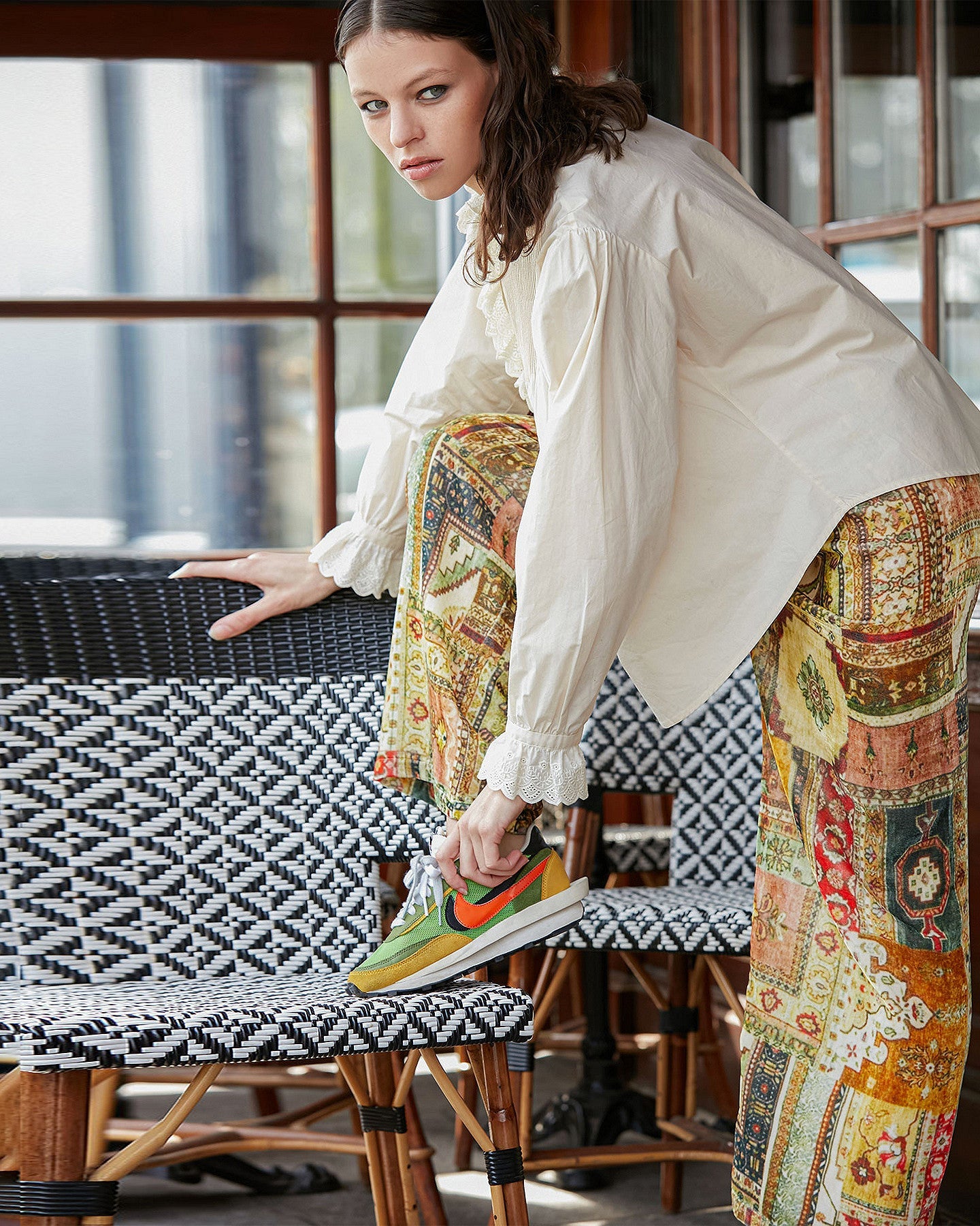 Pantalon Baloutche  Imprimé vert | Mes Demoiselles Paris