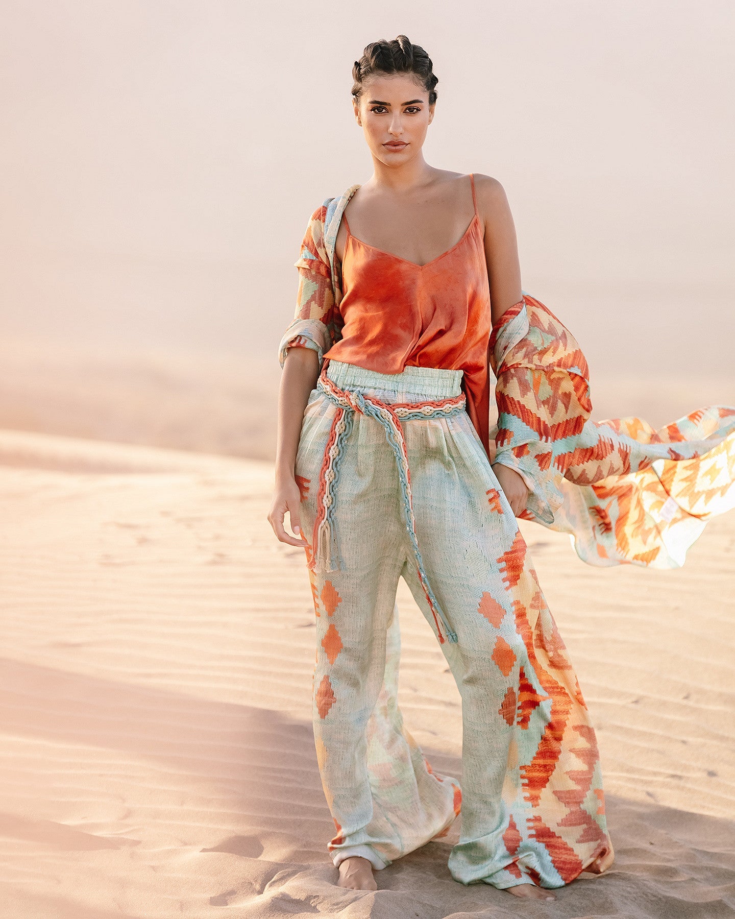 Pantalon Terene  Bleu / Orange | Mes Demoiselles Paris