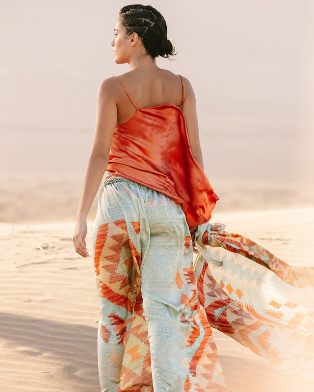 Pantalon Terene  Bleu / Orange | Mes Demoiselles Paris - Image 3