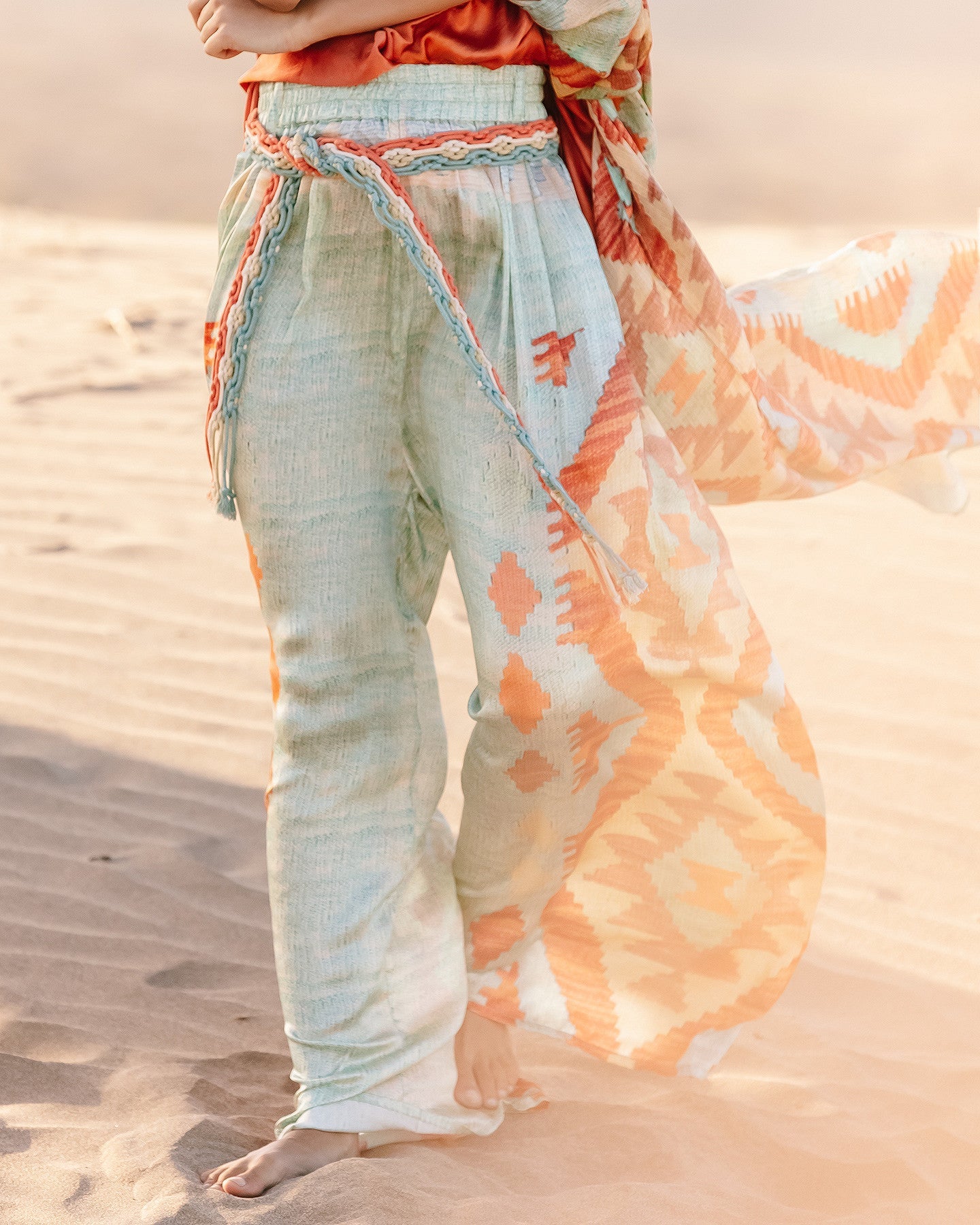 Pantalon Terene  Bleu / Orange | Mes Demoiselles Paris