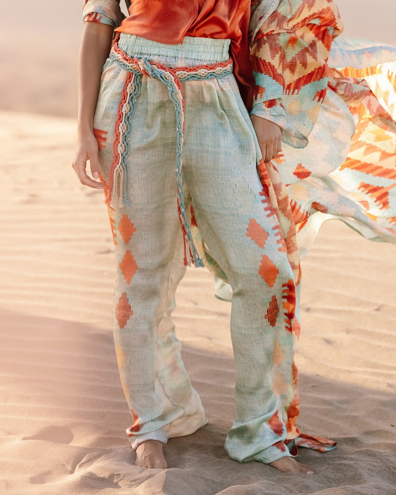 Pantalon Terene  Bleu / Orange | Mes Demoiselles Paris - Image 7