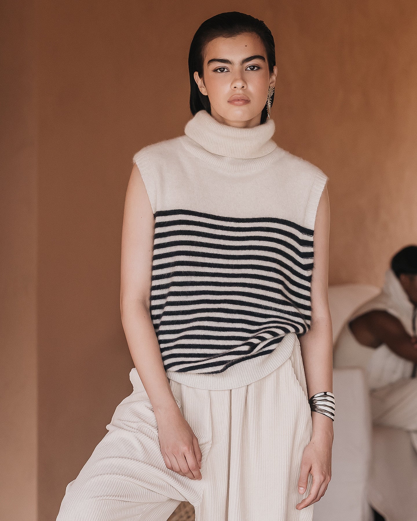 Pull Raki  Blanc / Bleu marine | Mes Demoiselles Paris